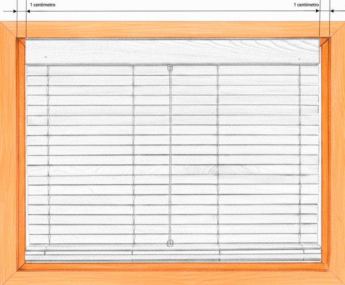Cómo medir el ancho de una persiana alicantina - dejar 1 cm a cada lado