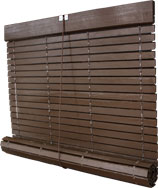 Persianas alicantinas de madera color marrón oscuro a medida