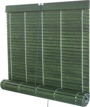 Persiana alicantina madera verde - Muestra las vetas de la madera